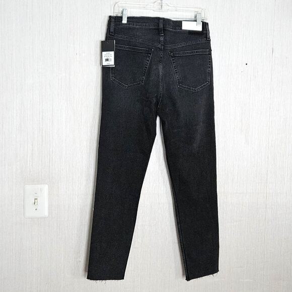 RE/DONE Originals 90s High Rise Ankle Crop Jeans - Faded Coal - size 29-NWT - Picture 3 of 10